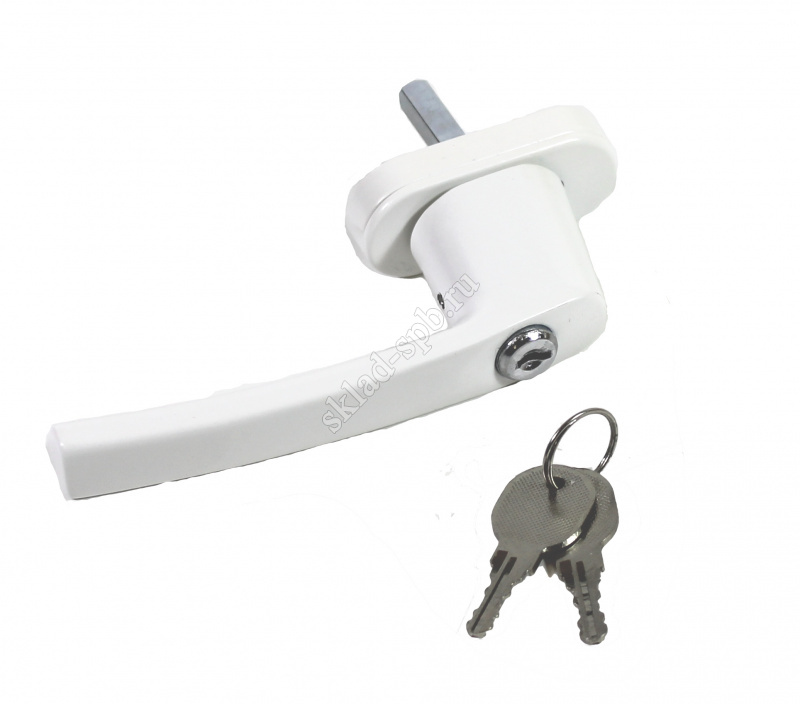 Ручка ок.метал. белая с ключ. 35мм.